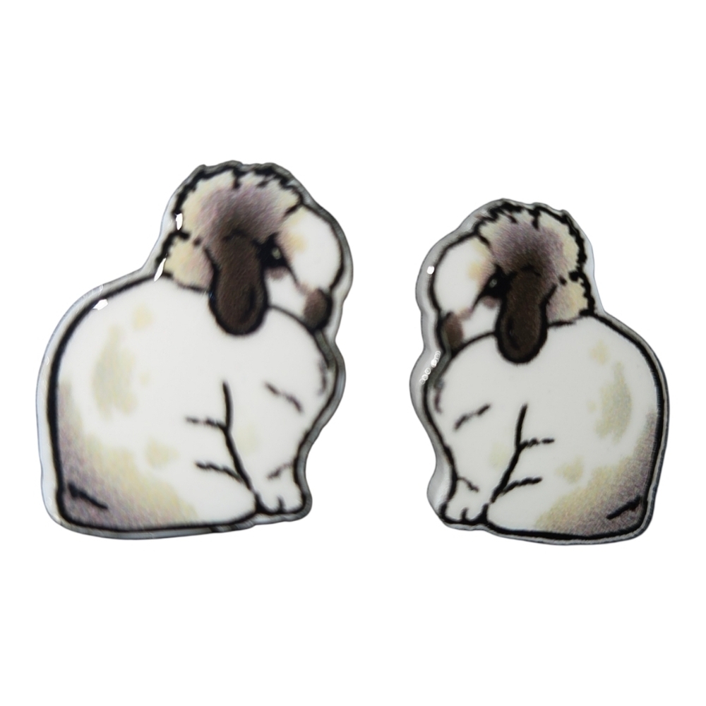 Holland lop bunny rabbit acrylic hypoallergenic earrings handmade